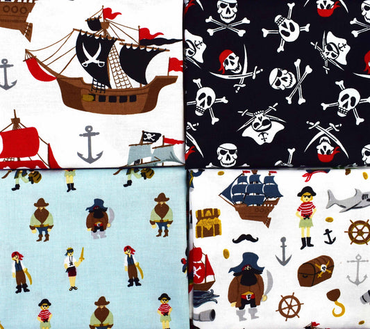Pirate fat quarter bundle, Quilting fabric bundle, cotton fabric, Pirate Tales Riley Blake Designs The Quilt Sanctuary