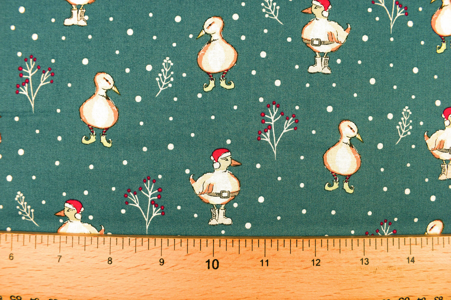 Duck Christmas fabric - Christmas Critters by Debbie Shore - Price by the Half Metre The Quilt Sanctuary