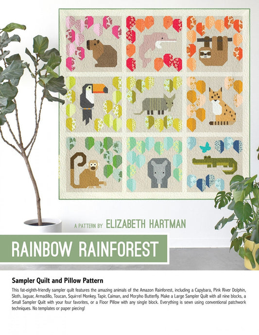 Rainforest Quilting pattern by Elizabeth Hartman, Rainbow Rainforest - PATTERN ONLY The Quilt Sanctuary