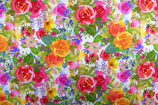 Rose fabric, Cotton Quilting Fabric, Flower Shop - Price by the Half Metre The Quilt Sanctuary