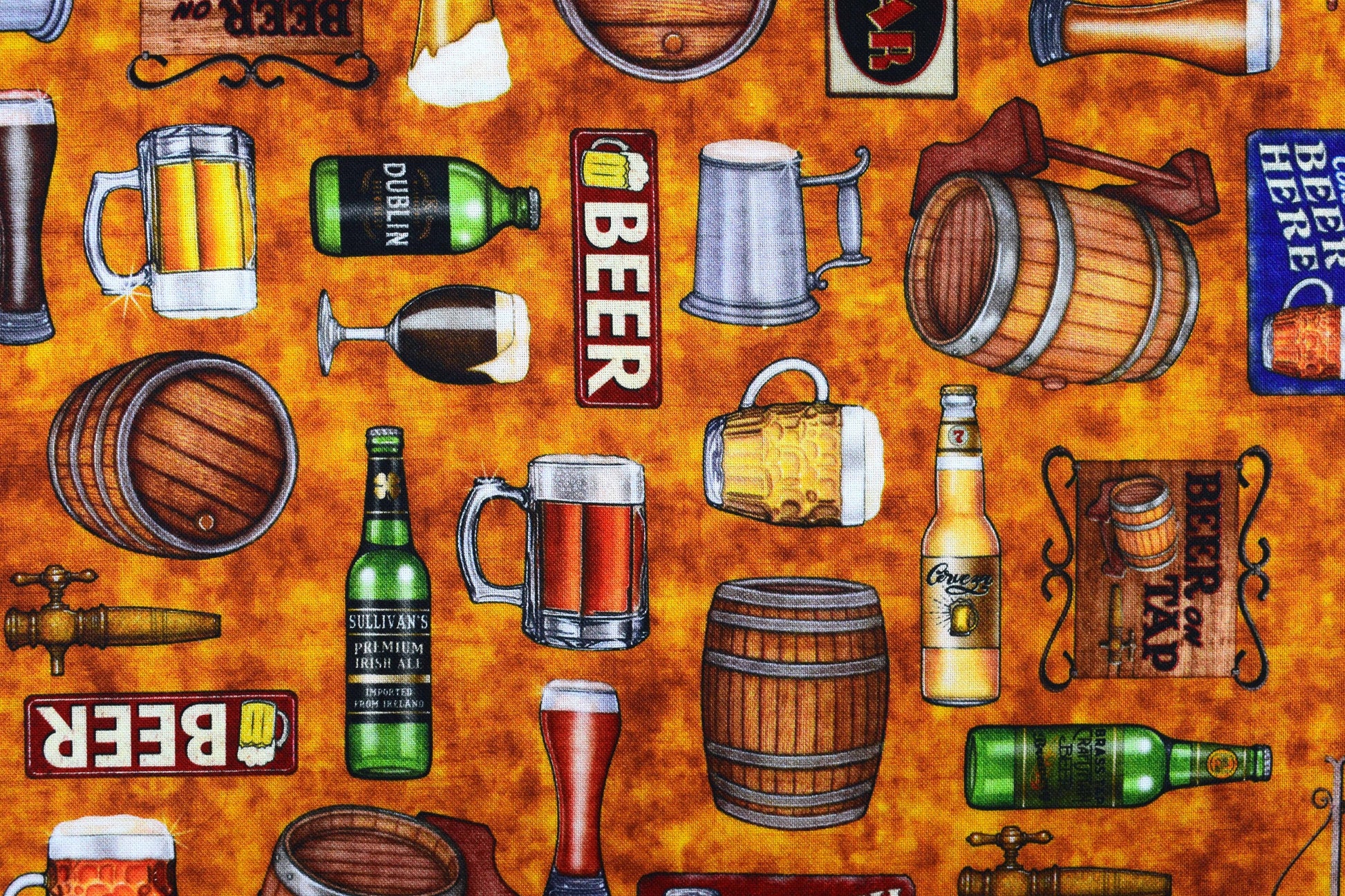 Beer fabric, Bar fabric, Quilting fabric, cotton fabric, quilting treasures, On Tap - Price by the Half Metre The Quilt Sanctuary