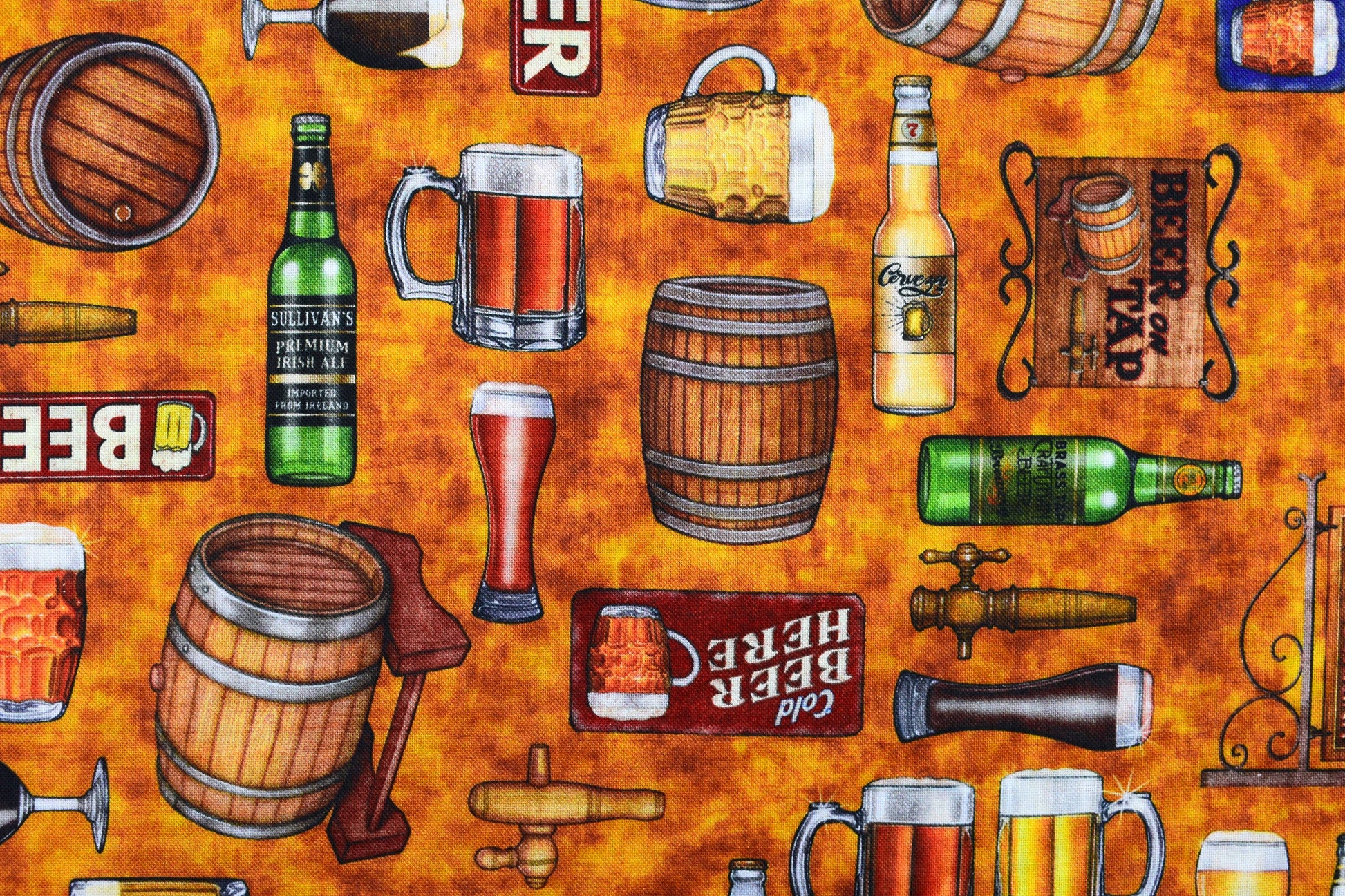 Beer fabric, Bar fabric, Quilting fabric, cotton fabric, quilting treasures, On Tap - Price by the Half Metre The Quilt Sanctuary