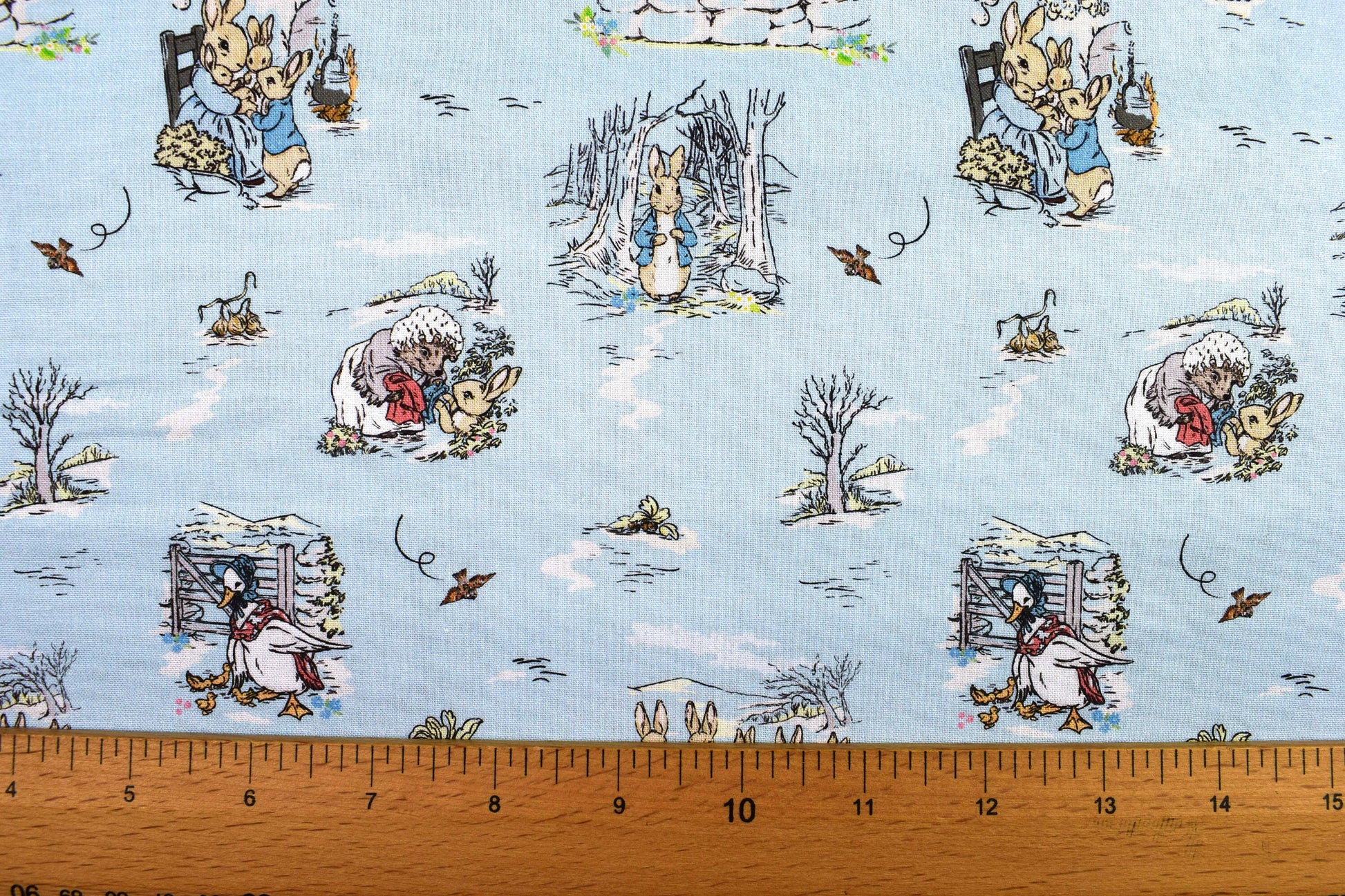 Blue Peter Rabbit quilting fabric, Peter Rabbit, Beatrix Potter - Price by the Half Metre The Quilt Sanctuary