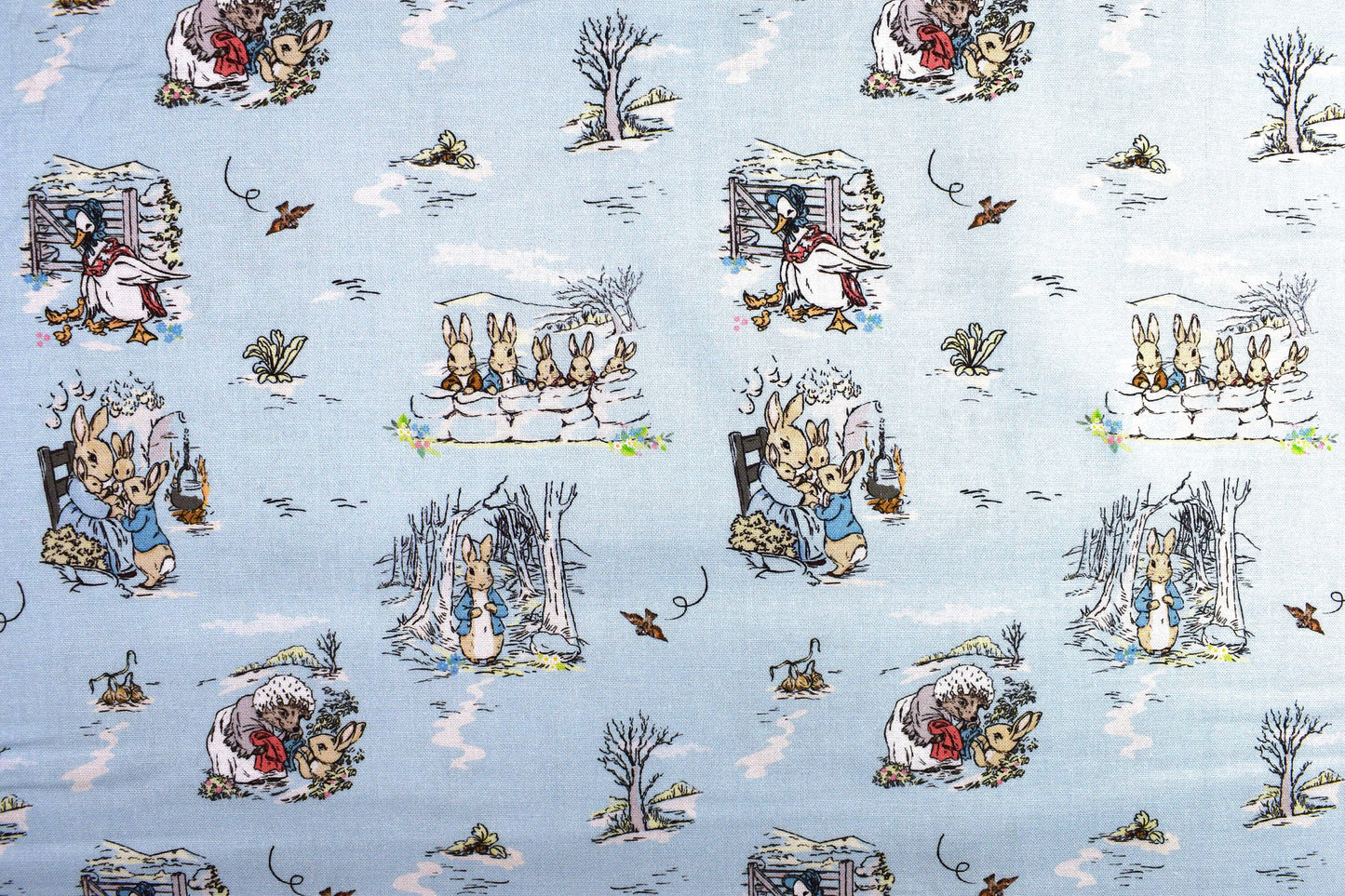 Blue Peter Rabbit quilting fabric, Peter Rabbit, Beatrix Potter - Price by the Half Metre The Quilt Sanctuary