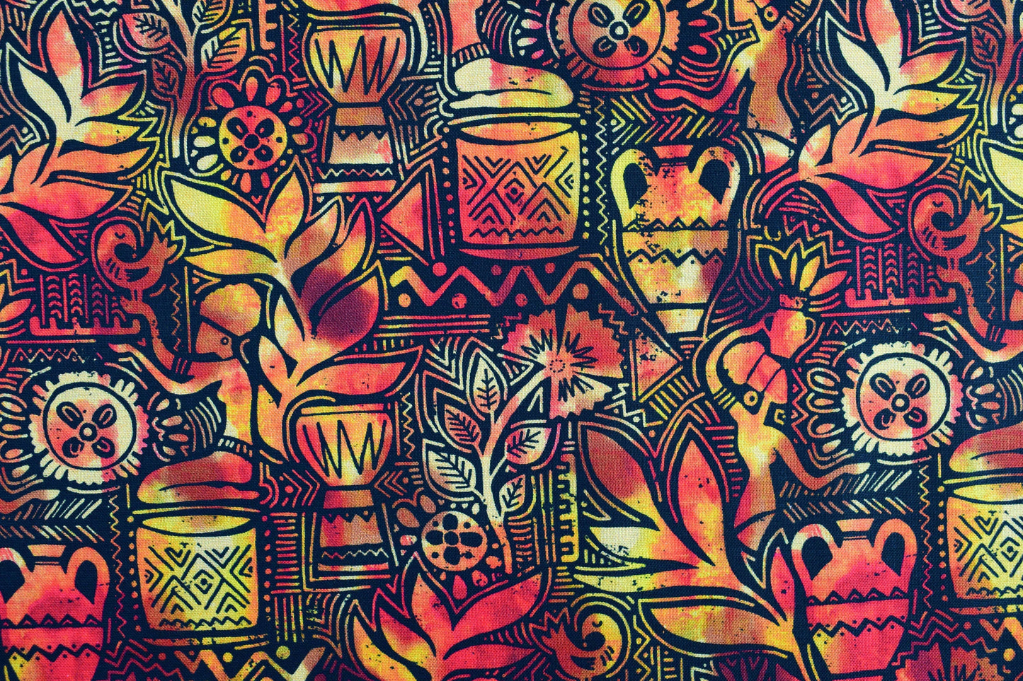 burnt orange African scenes fabric, Dreaming of Africa, Quilting fabric, cotton fabric - Price by the Half Metre The Quilt Sanctuary