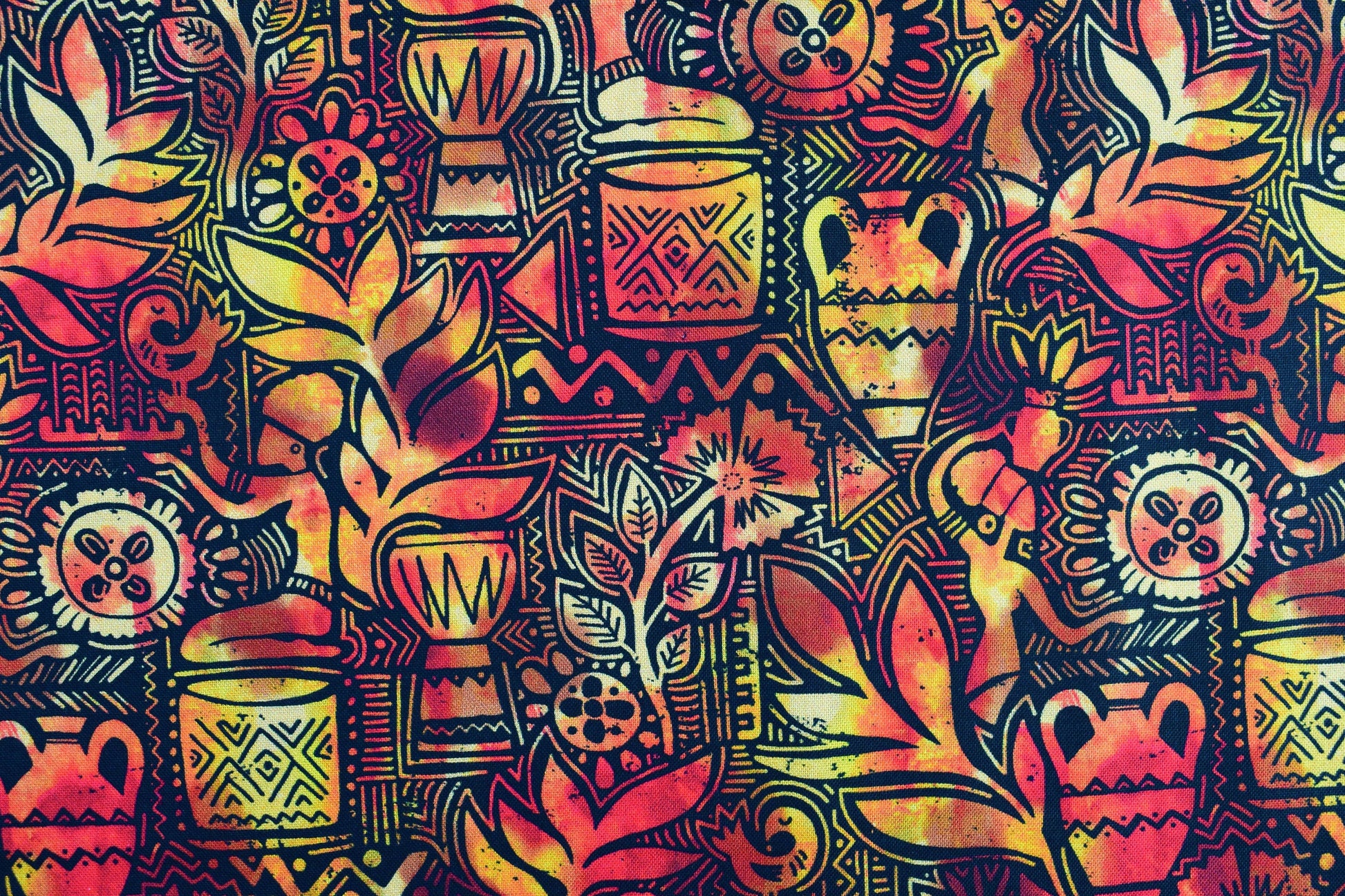 burnt orange African scenes fabric, Dreaming of Africa, Quilting fabric, cotton fabric - Price by the Half Metre The Quilt Sanctuary