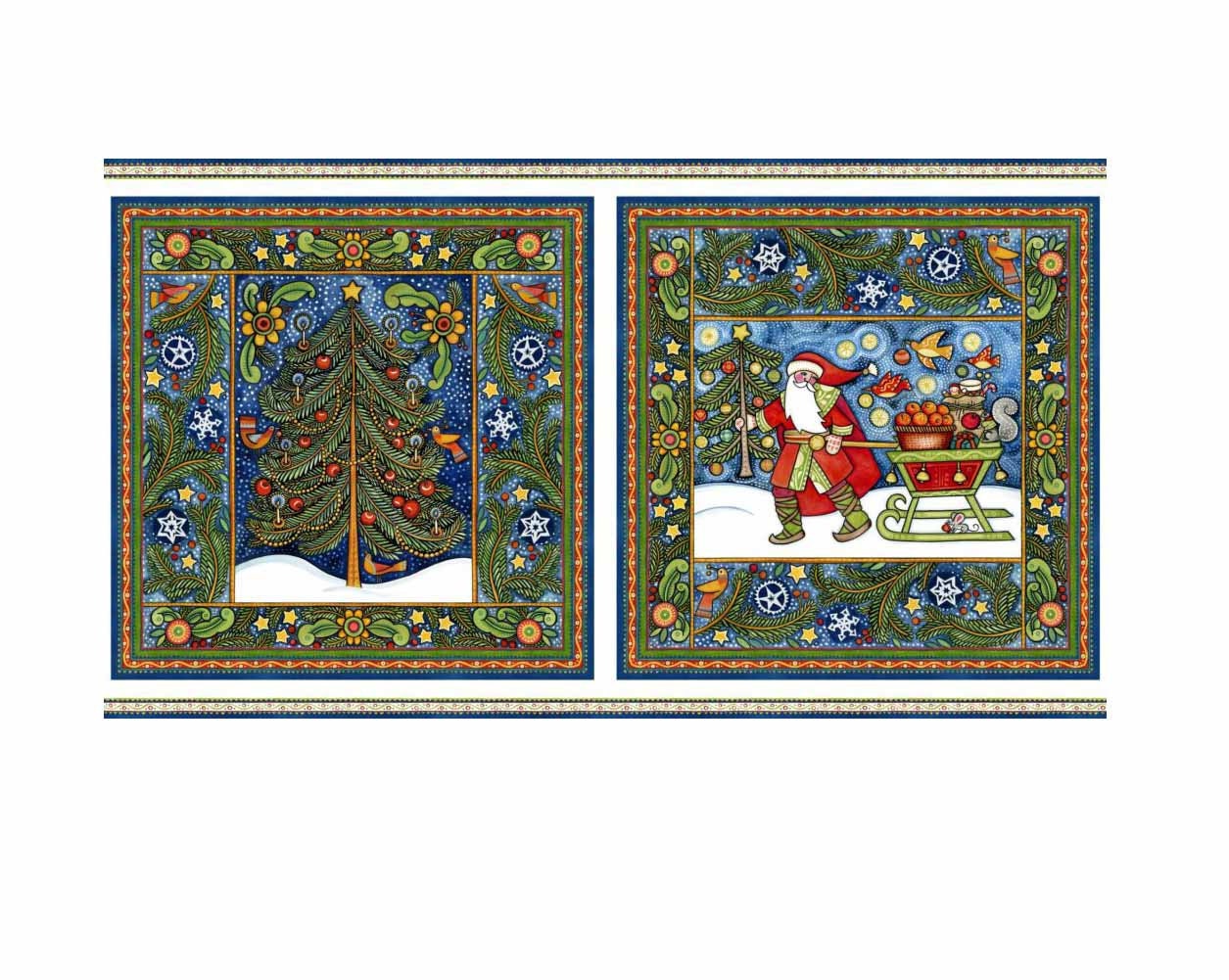 Christmas Quilting panel, Quilting fabric, Christmas wall hanging, Christmas tree panel The Quilt Sanctuary