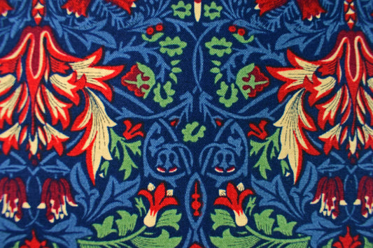 William Morris snakeshead fabric, blue Quilting fabric, cotton fabric - Price by the Half Metre The Quilt Sanctuary