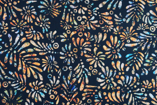 Black batik fabric, Ferns Quilting fabric, cotton fabric, Quilting Treasures, Savannah, Price by the Half Metre The Quilt Sanctuary