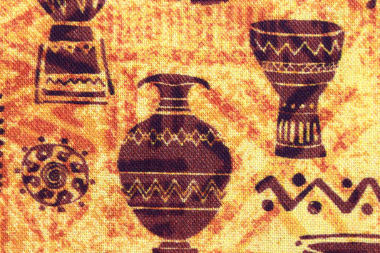 African Pottery fabric, Dreaming of Africa, Quilting fabric, cotton fabric - Price by the Half Metre The Quilt Sanctuary