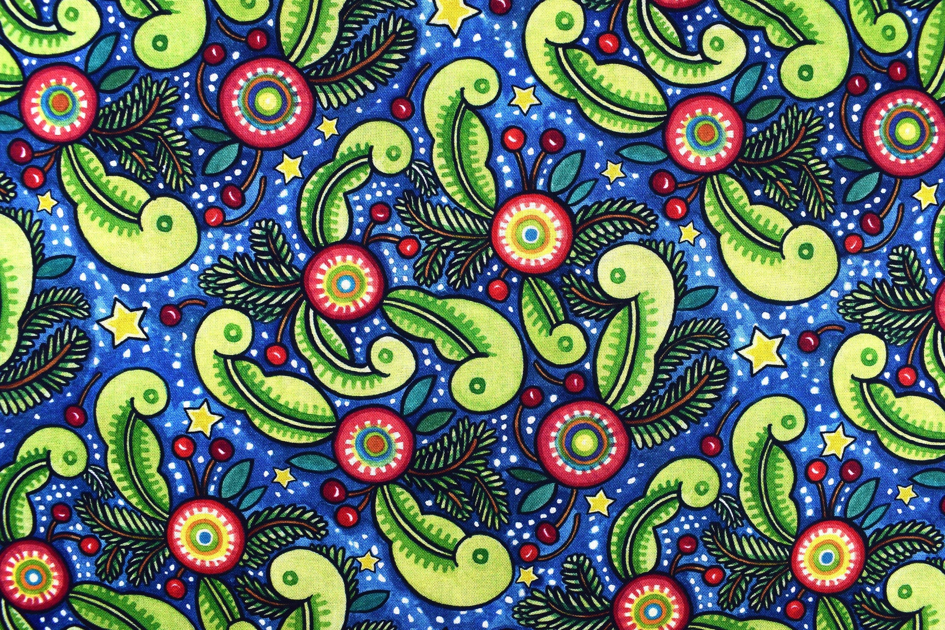 Christmas foliage fabric, Christmas Fabric, holiday quilting fabric, Price by the Half Metre The Quilt Sanctuary