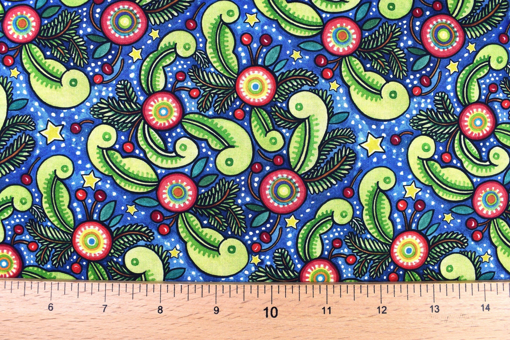 Christmas foliage fabric, Christmas Fabric, holiday quilting fabric, Price by the Half Metre The Quilt Sanctuary