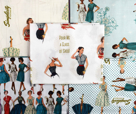 Simplicity Vintage fat Quarter Bundle, fabric bundle, all dressed up The Quilt Sanctuary