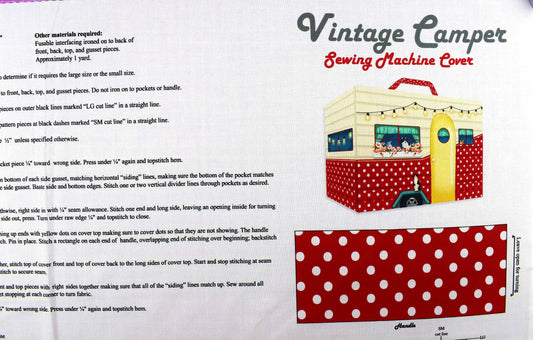 Vintage Camper sewing machine cover, craft panel, sewing kit NOT READY MADE The Quilt Sanctuary