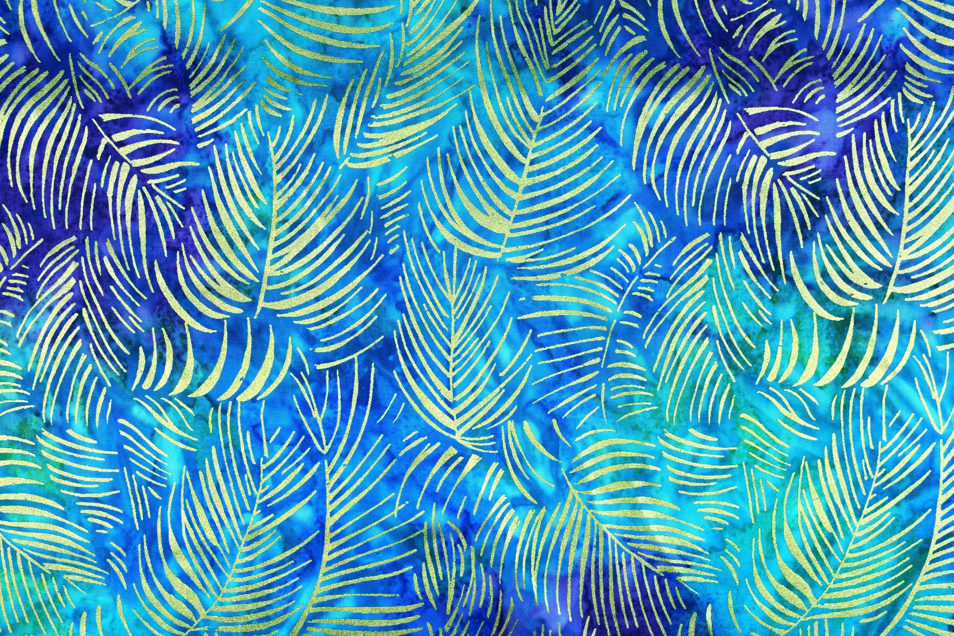 Spell Metallic Ferns Batik, tonga batiks, quilting fabric - Price by the Half Metre The Quilt Sanctuary