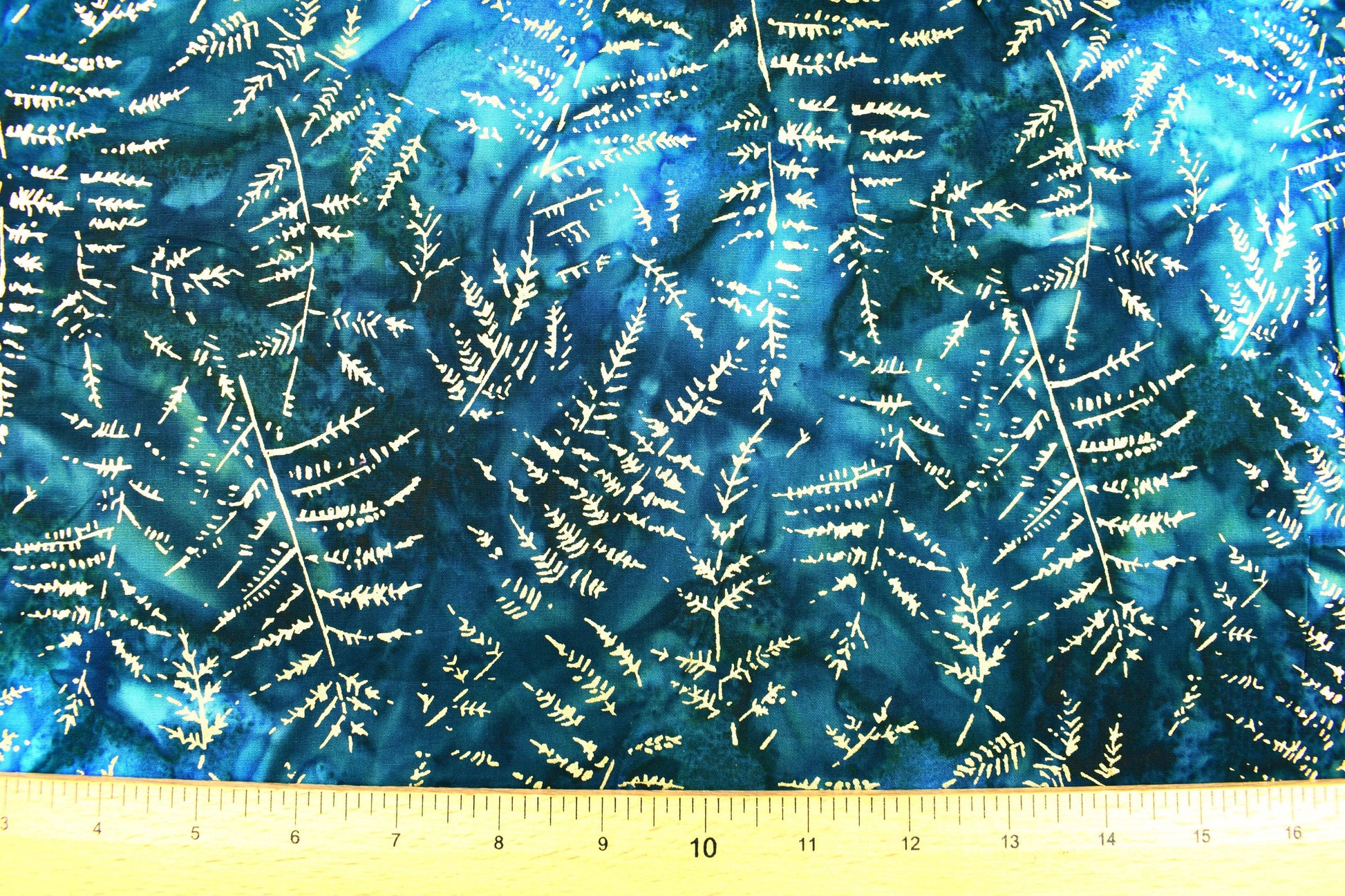 Wizard Metallic Ferns Batik, Tonga batiks, quilting fabric - Price by the Half Metre The Quilt Sanctuary