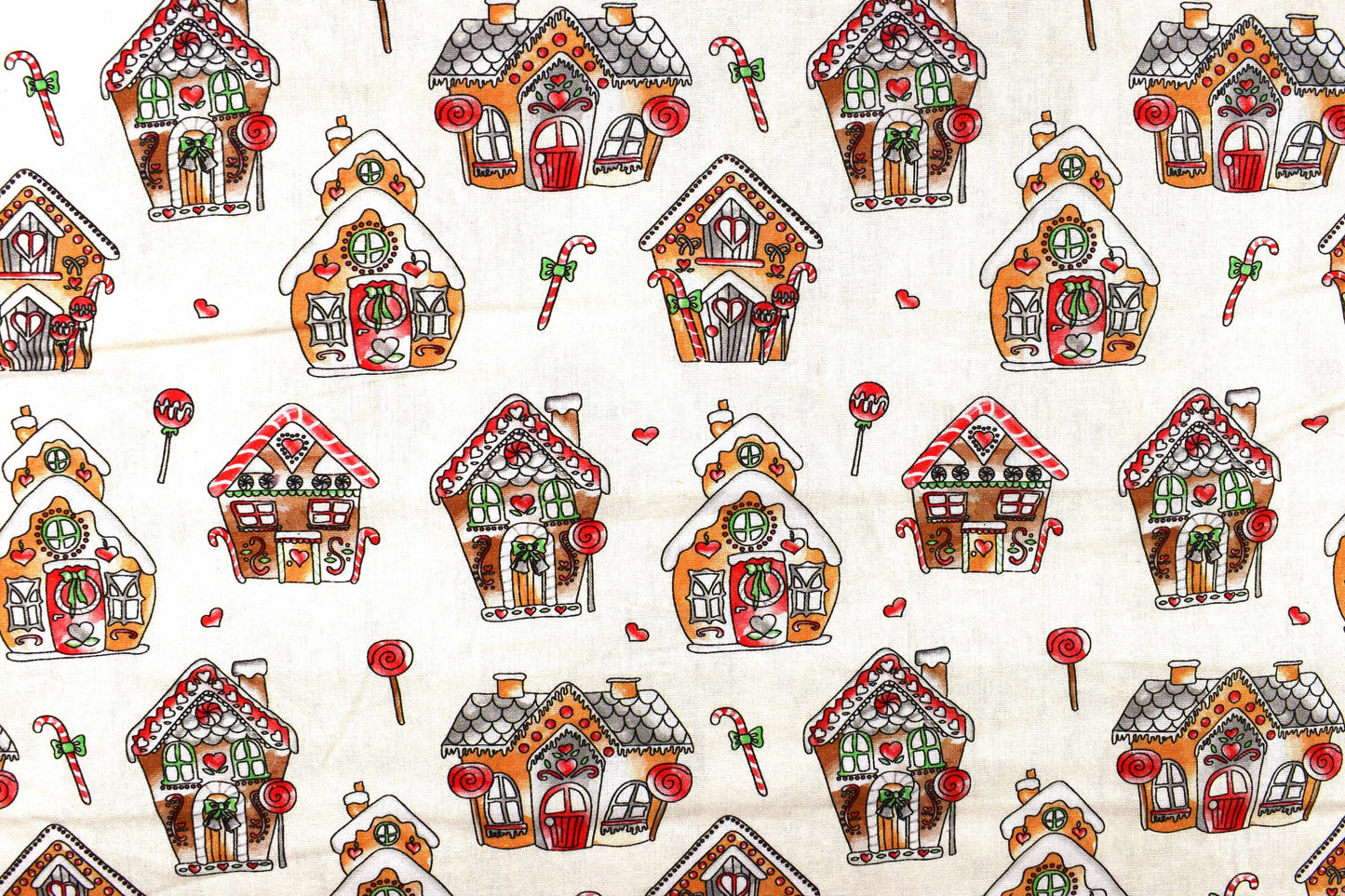 Gingerbread house Fabric, Traditional Christmas fabric, quilting fabric, - Price by the Half Metre The Quilt Sanctuary