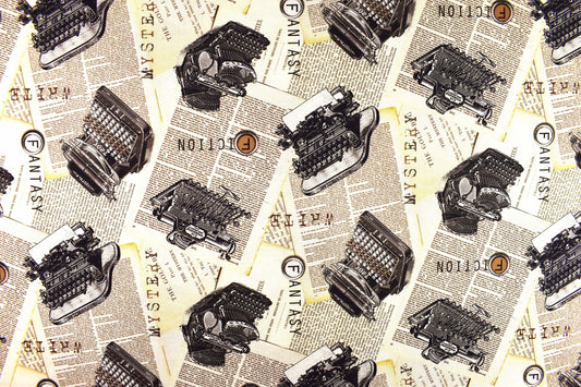 Typewriter quilting fabric, letter fabric, book page fabric - price per half metre The Quilt Sanctuary