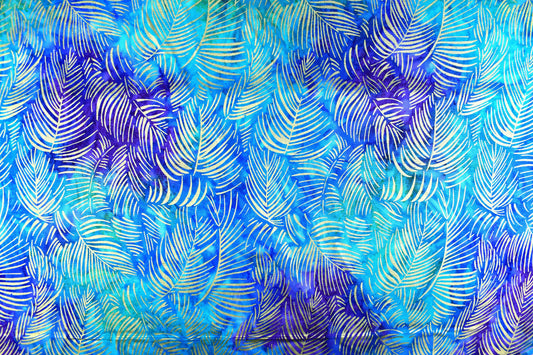 Spell Metallic Ferns Batik, tonga batiks, quilting fabric - Price by the Half Metre The Quilt Sanctuary