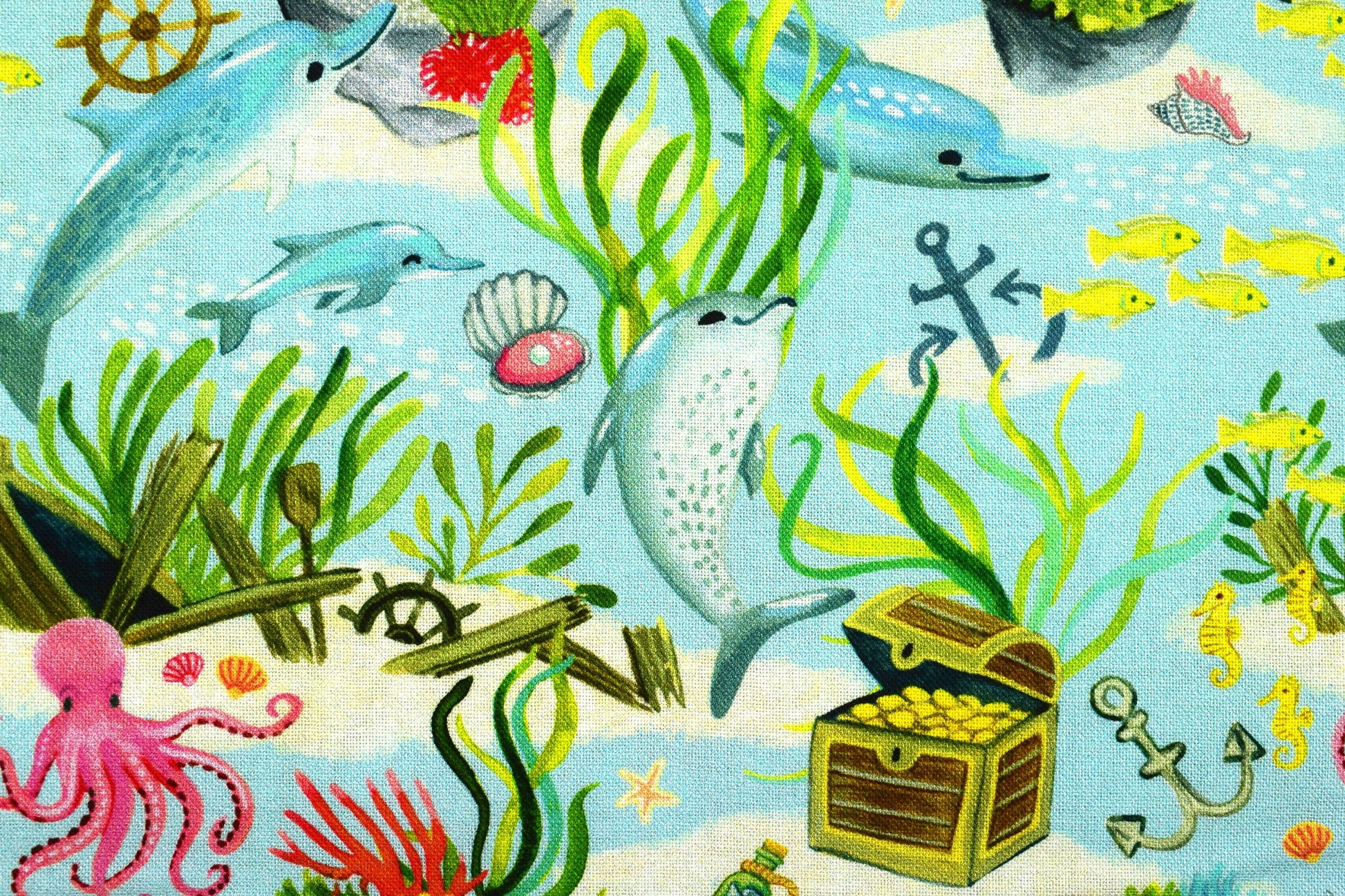 Ocean floor fabric, Merman Fabric , Quilting fabric, cotton fabric, You're a catch by Dear Stella - Price by the Half Metre The Quilt Sanctuary