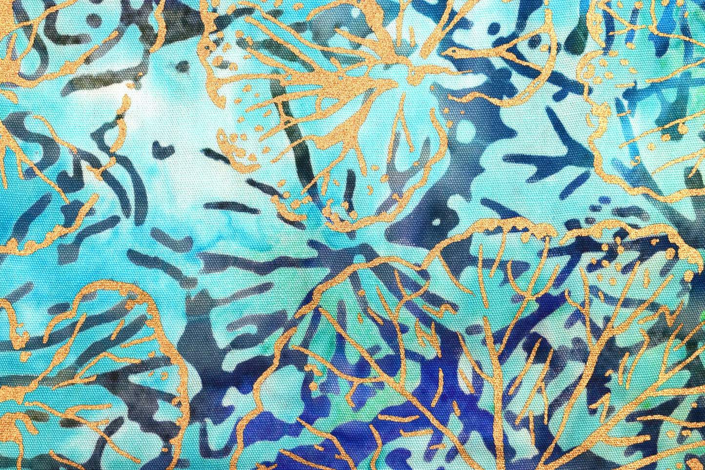 turquoise batik, charm Metallic floral Batik, Tonga batiks, quilting fabric, - Price by the Half Metre The Quilt Sanctuary