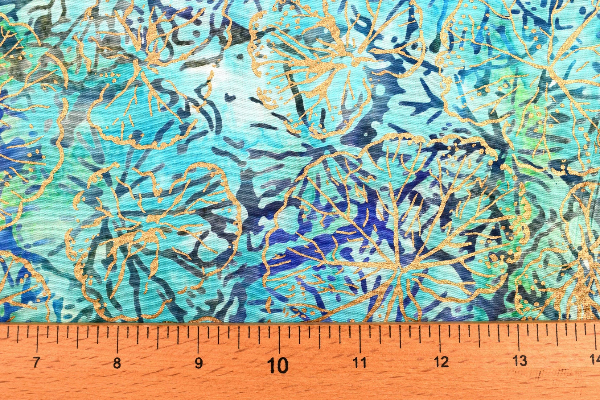 turquoise batik, charm Metallic floral Batik, Tonga batiks, quilting fabric, - Price by the Half Metre The Quilt Sanctuary