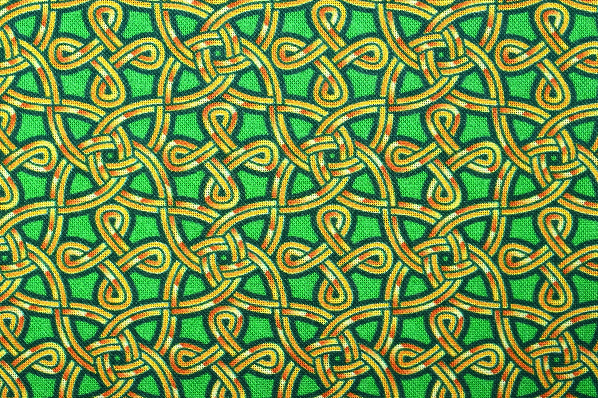 Emerald green Celtic fabric , Quilting fabric, cotton fabric, Pot O gold - Price by the Half Metre The Quilt Sanctuary