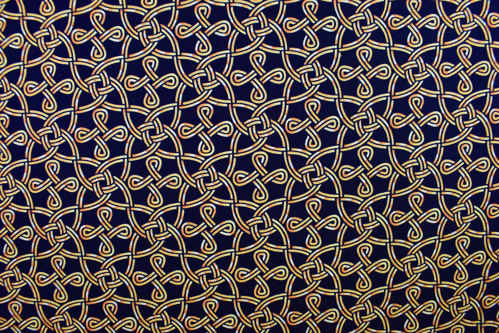Black Celtic knot fabric, Quilting fabric, Pot O gold - Price by the Half Metre The Quilt Sanctuary
