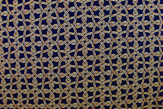 Black Celtic knot fabric, Quilting fabric, Pot O gold - Price by the Half Metre The Quilt Sanctuary