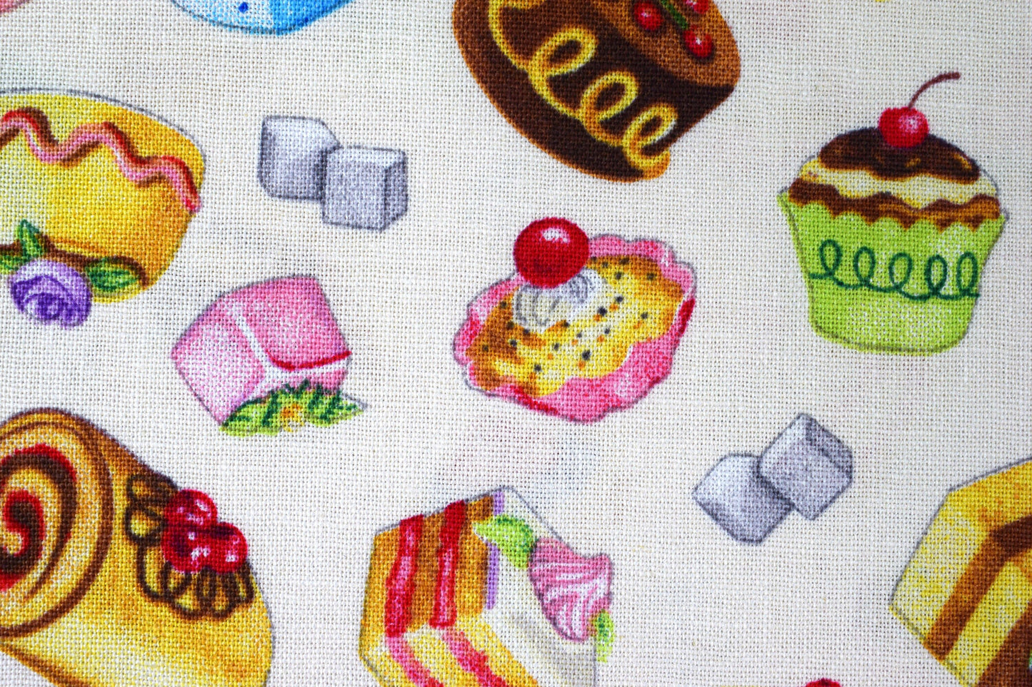 cake quilting fabric, baking fabric, Cotton Fabric, fancy tea - Price by the Half Metre The Quilt Sanctuary