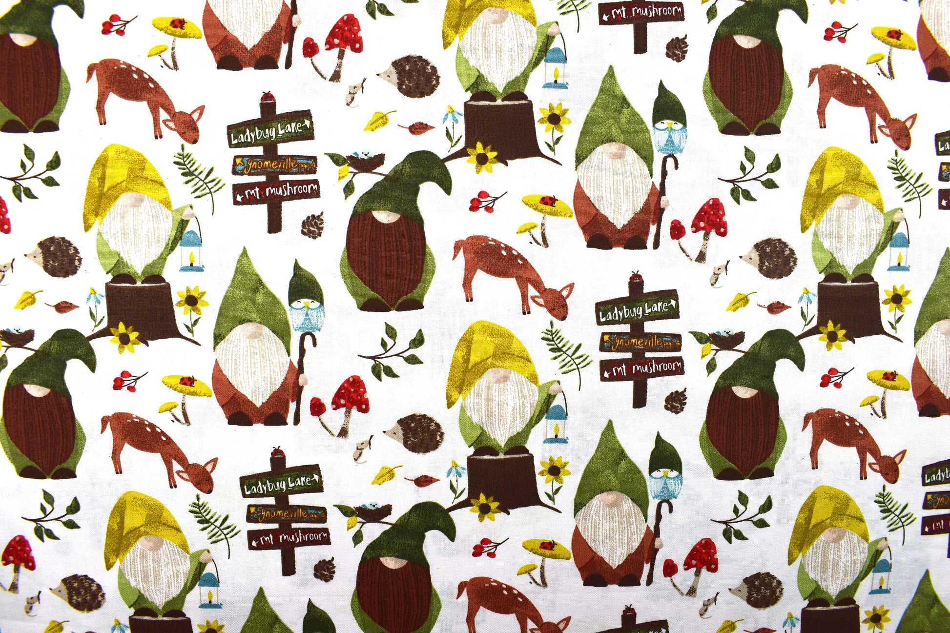 Gnome fabric, Quilting fabric, cotton fabric, you light my way Gnome - Price by the Half Metre The Quilt Sanctuary