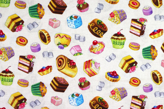 cake quilting fabric, baking fabric, Cotton Fabric, fancy tea - Price by the Half Metre The Quilt Sanctuary