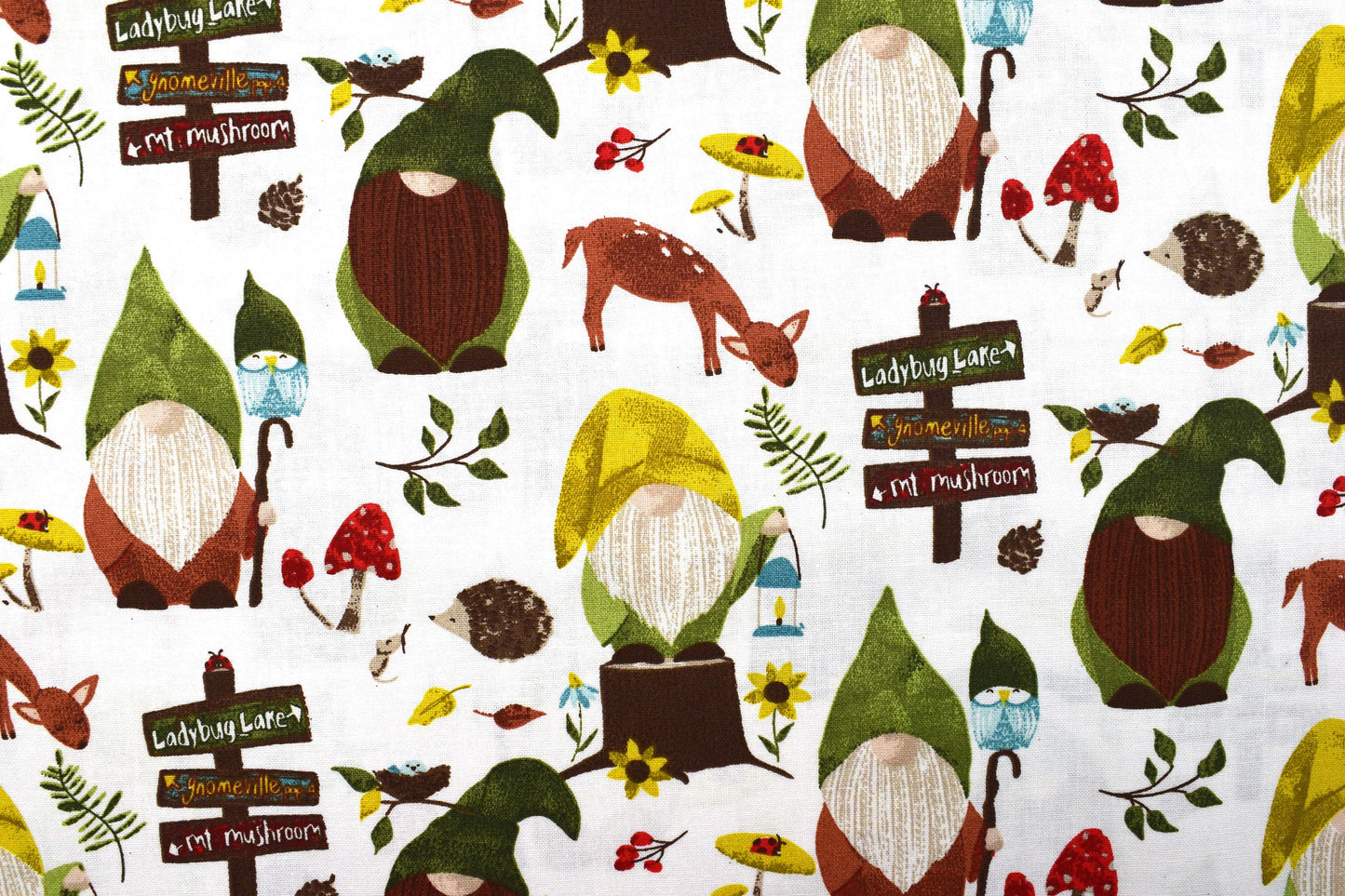 Gnome fabric, Quilting fabric, cotton fabric, you light my way Gnome - Price by the Half Metre The Quilt Sanctuary