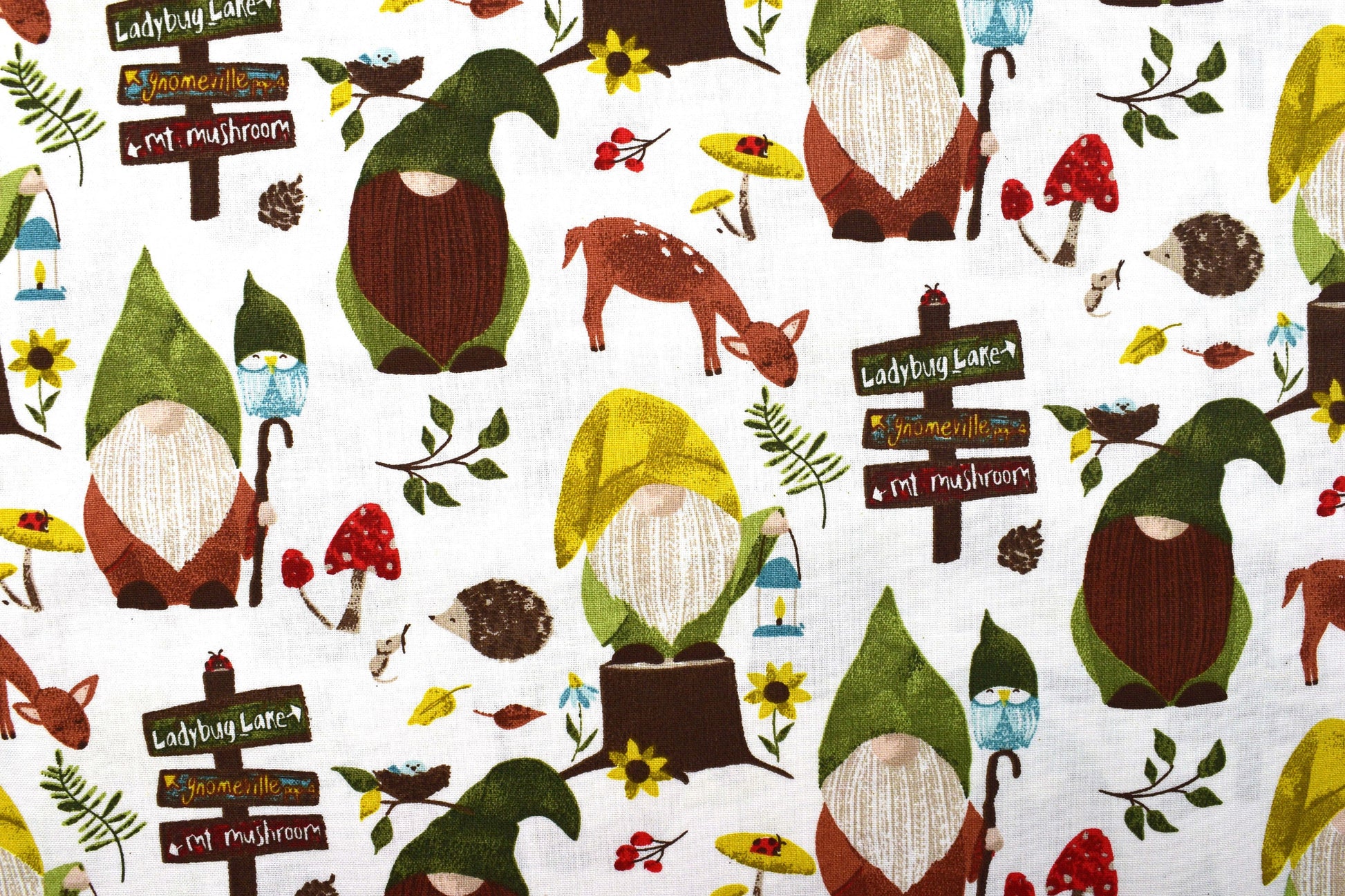 Gnome fabric, Quilting fabric, cotton fabric, you light my way Gnome - Price by the Half Metre The Quilt Sanctuary