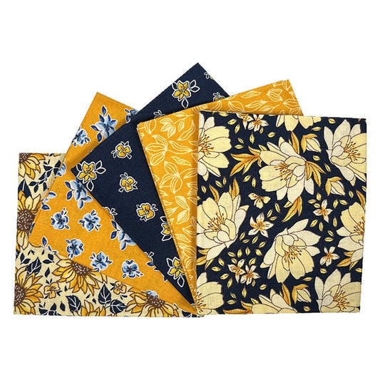 Sunflower fat Quarter Bundle, Cotton quilting fabric, The Quilt Sanctuary