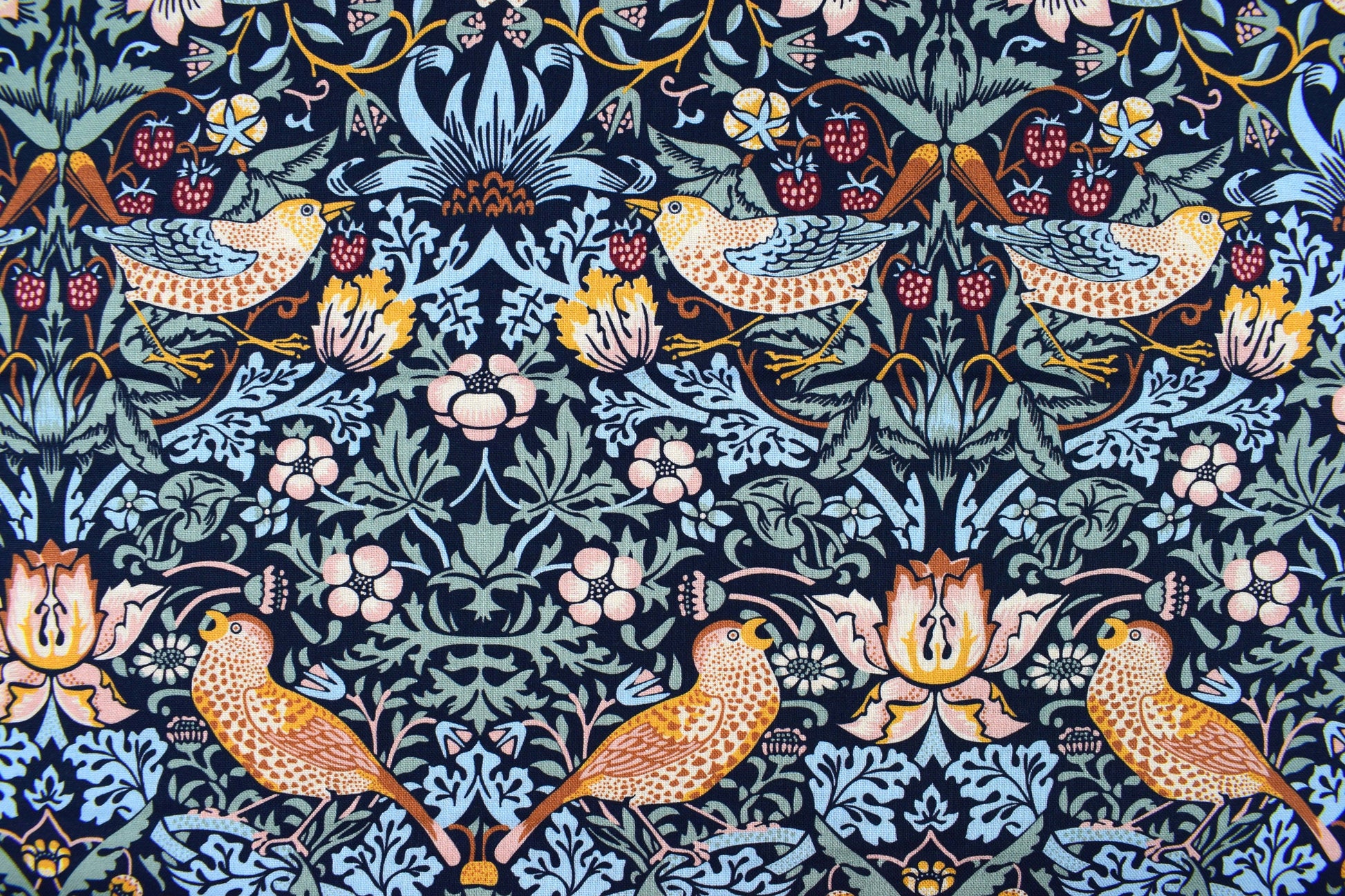 William Morris strawberry thief, Natures dream, organic Quilting fabric, floral cotton fabric - Price by the Half Metre The Quilt Sanctuary