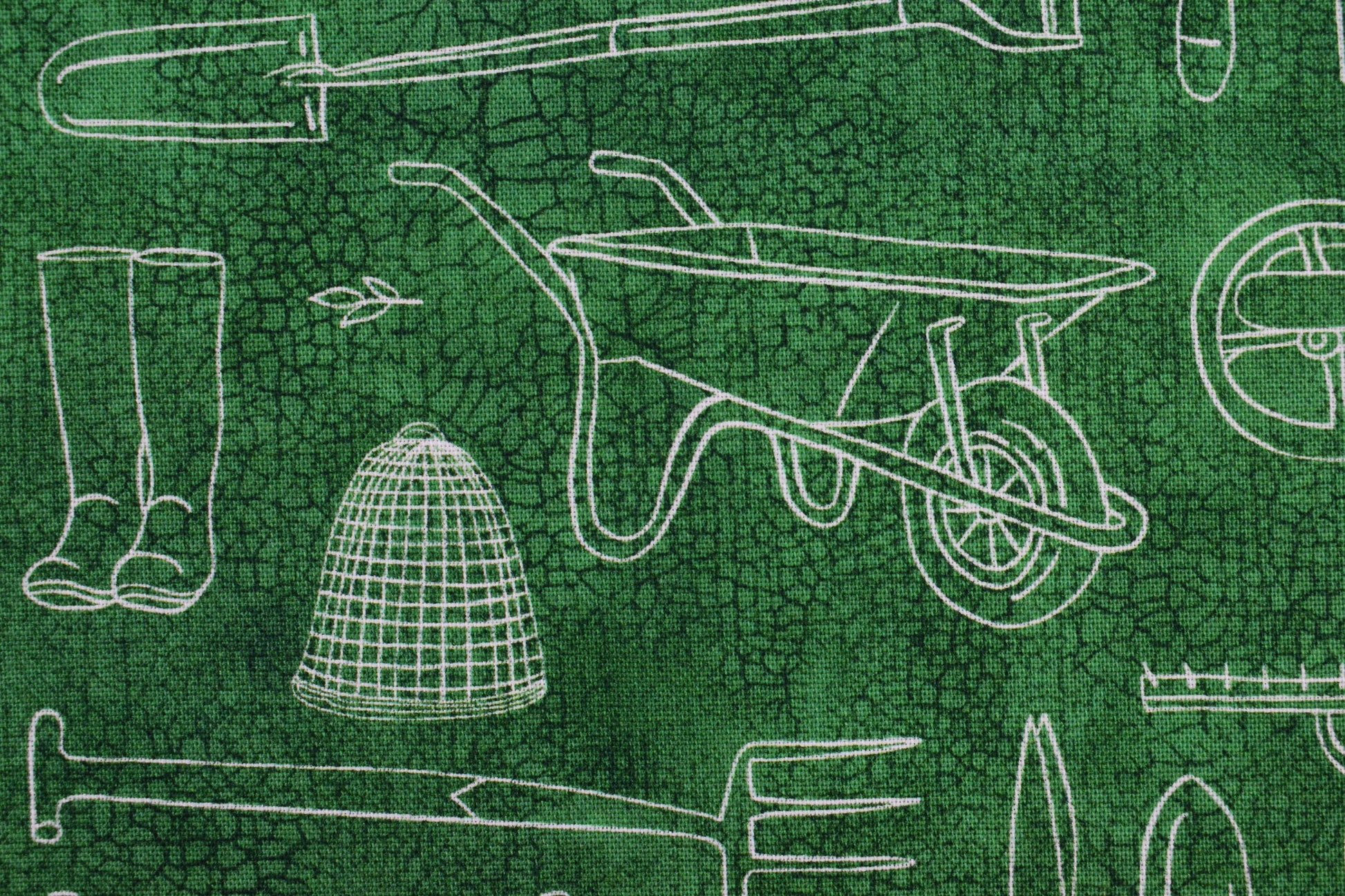 Green Gardening fabric, cottage Garden quilting fabric, cotton fabric - Price by the Half Metre The Quilt Sanctuary