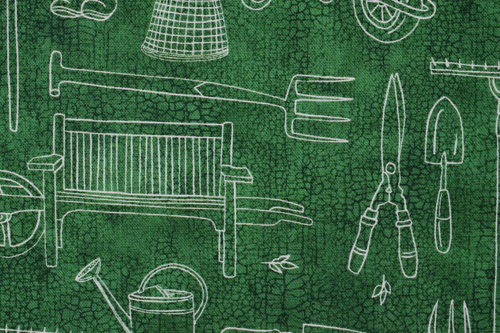 Green Gardening fabric, cottage Garden quilting fabric, cotton fabric - Price by the Half Metre The Quilt Sanctuary