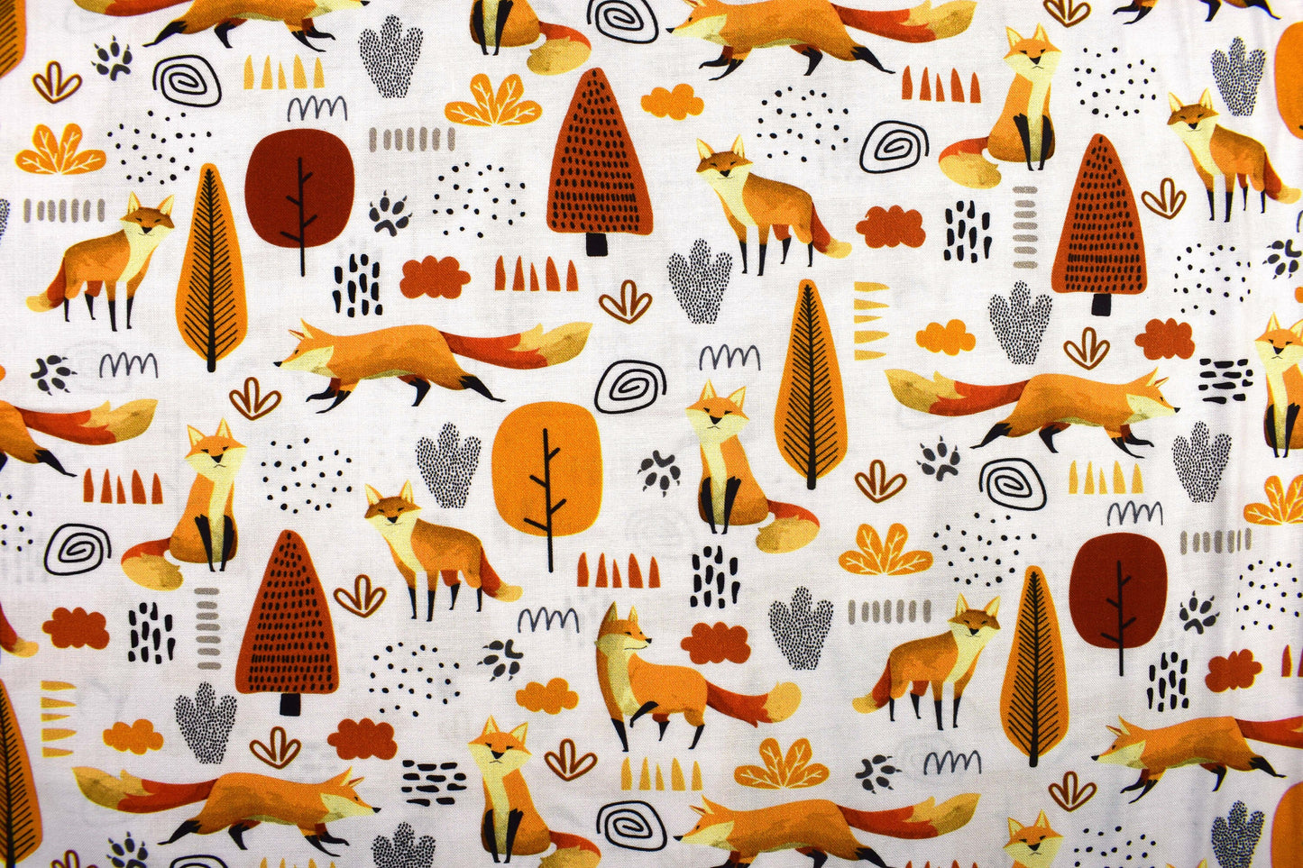 Fox fabric, Quilting fabric, cotton fabric, woodland creatures, Teepee Trail - Price by the Half Metre The Quilt Sanctuary