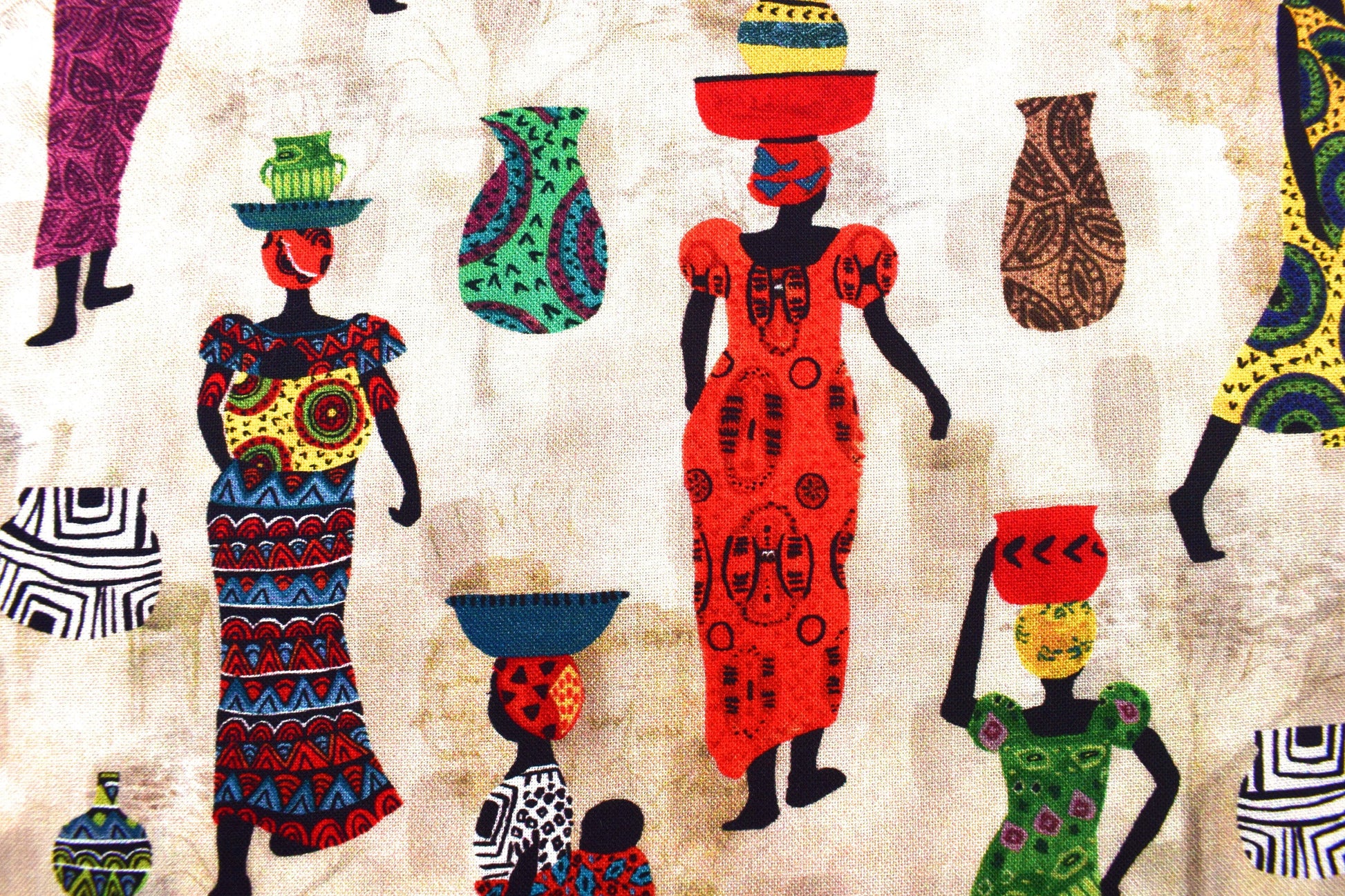 African fabric, African Women Quilting fabric, cotton fabric - Price by the Half Metre The Quilt Sanctuary