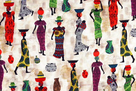 African fabric, African Women Quilting fabric, cotton fabric - Price by the Half Metre The Quilt Sanctuary