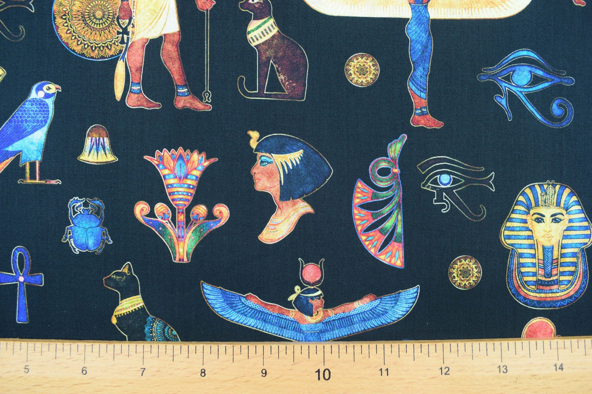 Egyptian Gods and Pharaohs, Quilting fabric, cotton fabric, quilting treasures, Dan Morris - Price by the Half Metre The Quilt Sanctuary