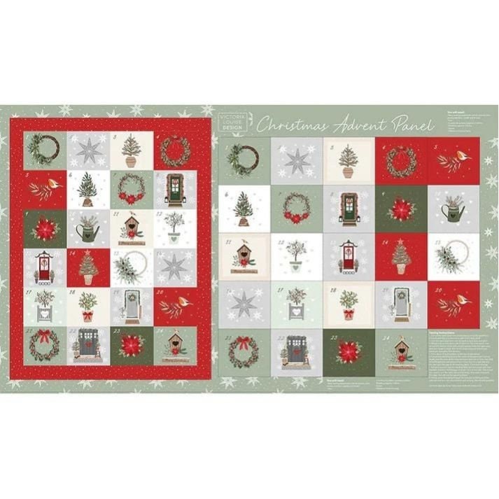 Welcome home fabric advent calendar panel, re-usable advent calendar, Victoria Louise designs The Quilt Sanctuary