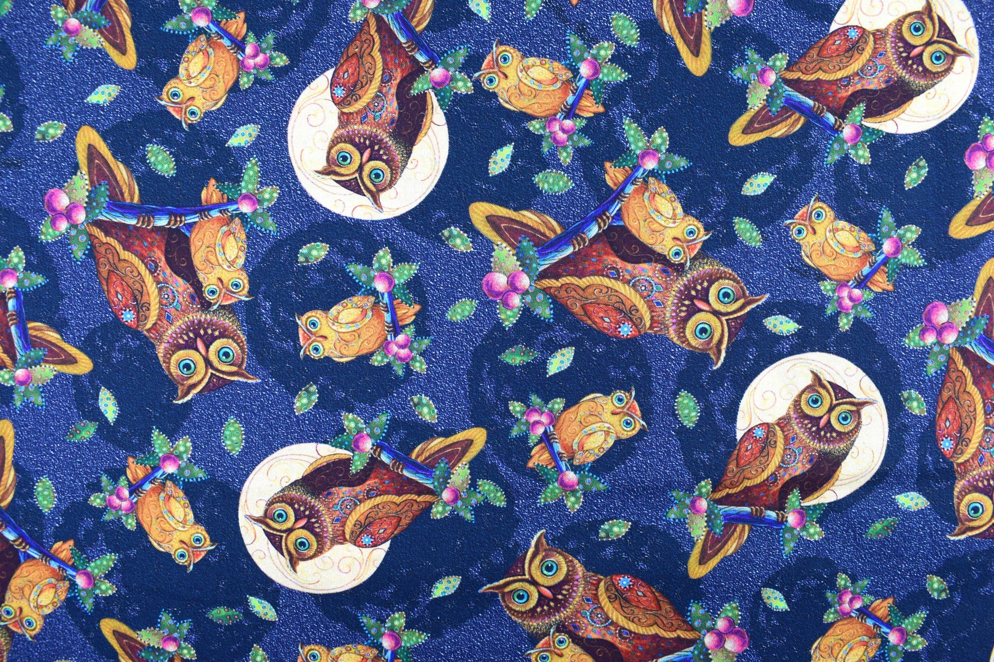 Owl Fabric, quilting fabric, opulent owls, owlets fabric Price by the Half Metre The Quilt Sanctuary