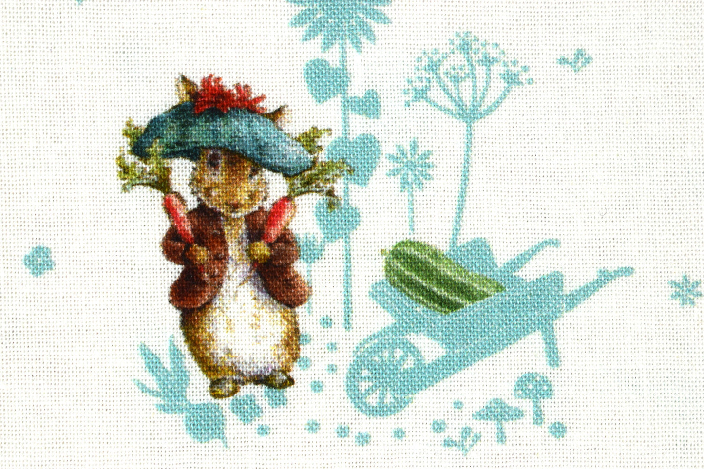 Benjamin Bunny fabric, Peter Rabbit fabric, Organic Cotton Quilting Fabric, Beatrix Potter - Price by the Half Metre The Quilt Sanctuary