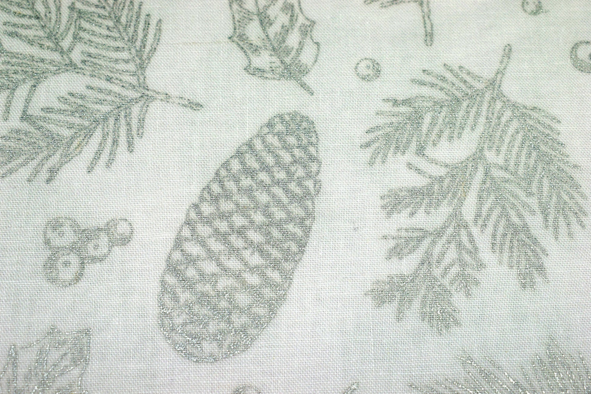 Christmas Glitter fabric, Quilting fabric, Pinecone fabric, Winterlude - Price by the Half Metre The Quilt Sanctuary