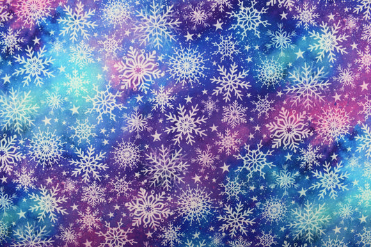 Snowflake fabric, Christmas Quilting fabric, Angels on High, Purple holiday fabric - price by the half metre The Quilt Sanctuary