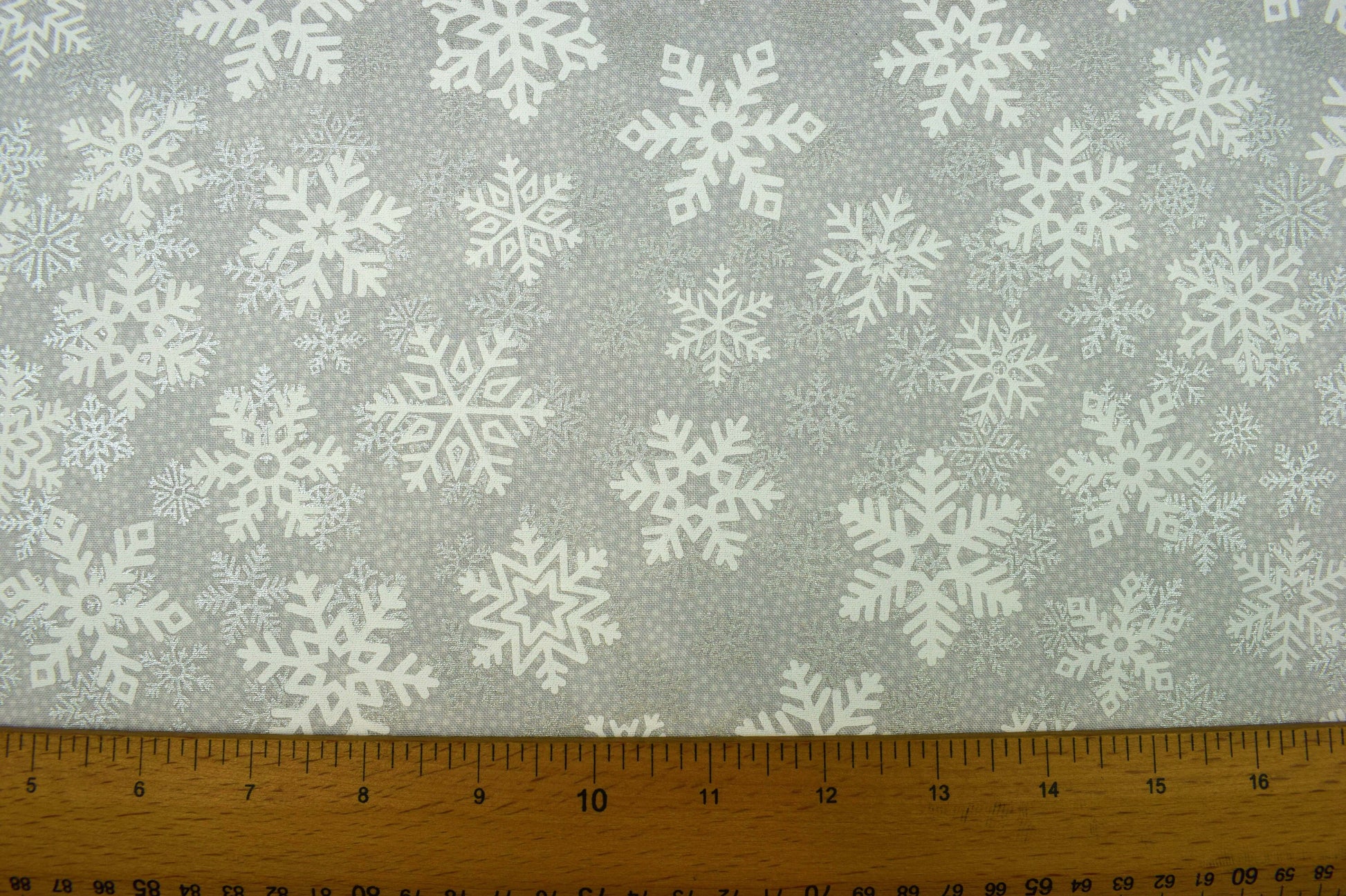 Silver Snowflake fabric, Quilting fabric, Winterlude - Price by the Half Metre The Quilt Sanctuary