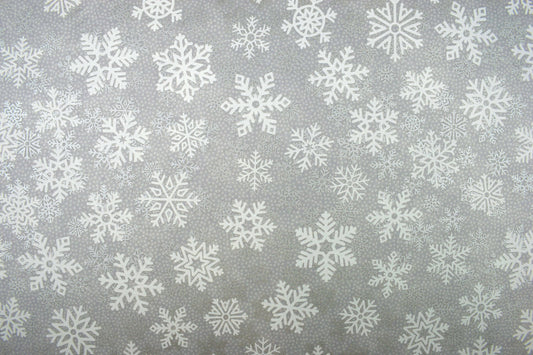Silver Snowflake fabric, Quilting fabric, Winterlude - Price by the Half Metre The Quilt Sanctuary