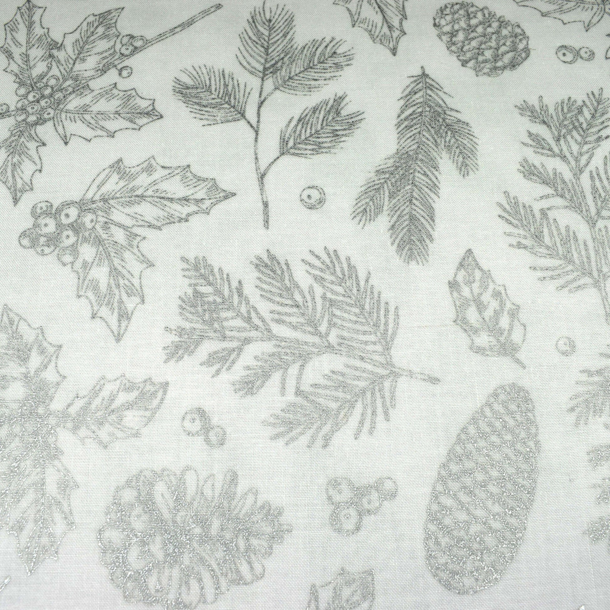 Christmas Glitter fabric, Quilting fabric, Pinecone fabric, Winterlude - Price by the Half Metre The Quilt Sanctuary